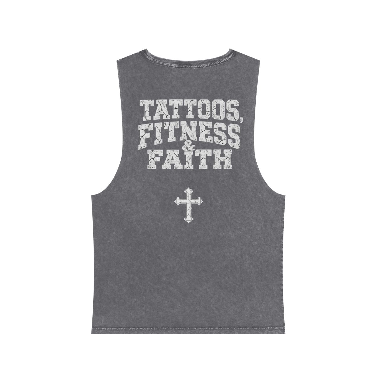Tattoos Fitness & Faith Tank Top Stonewash Muscle Tee image 4