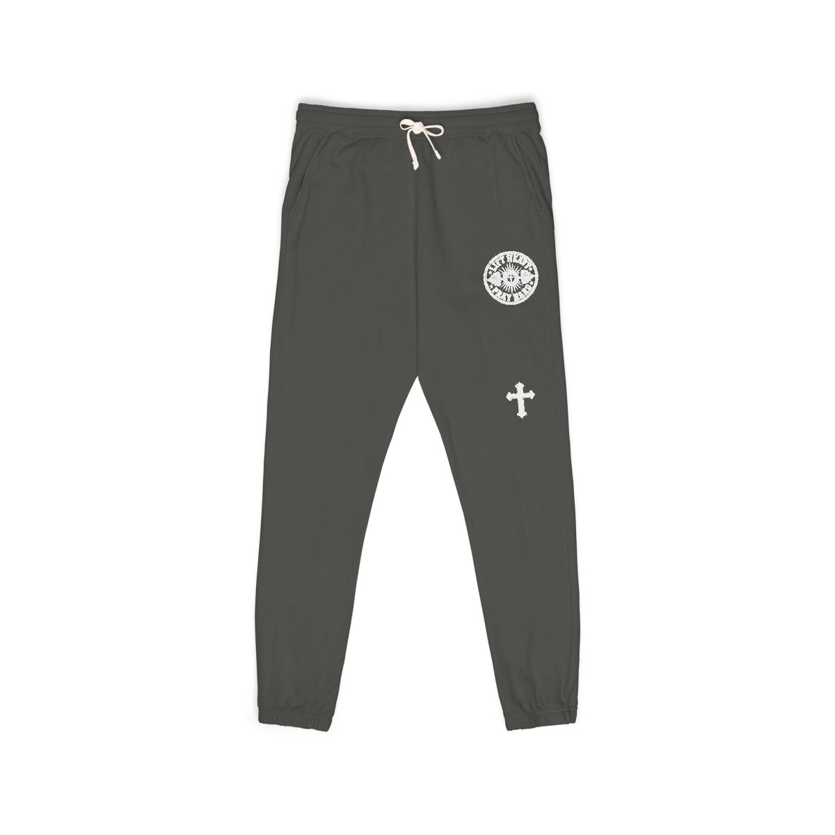 Skull Crest & Cross Sweatpants Fleece Joggers image 1