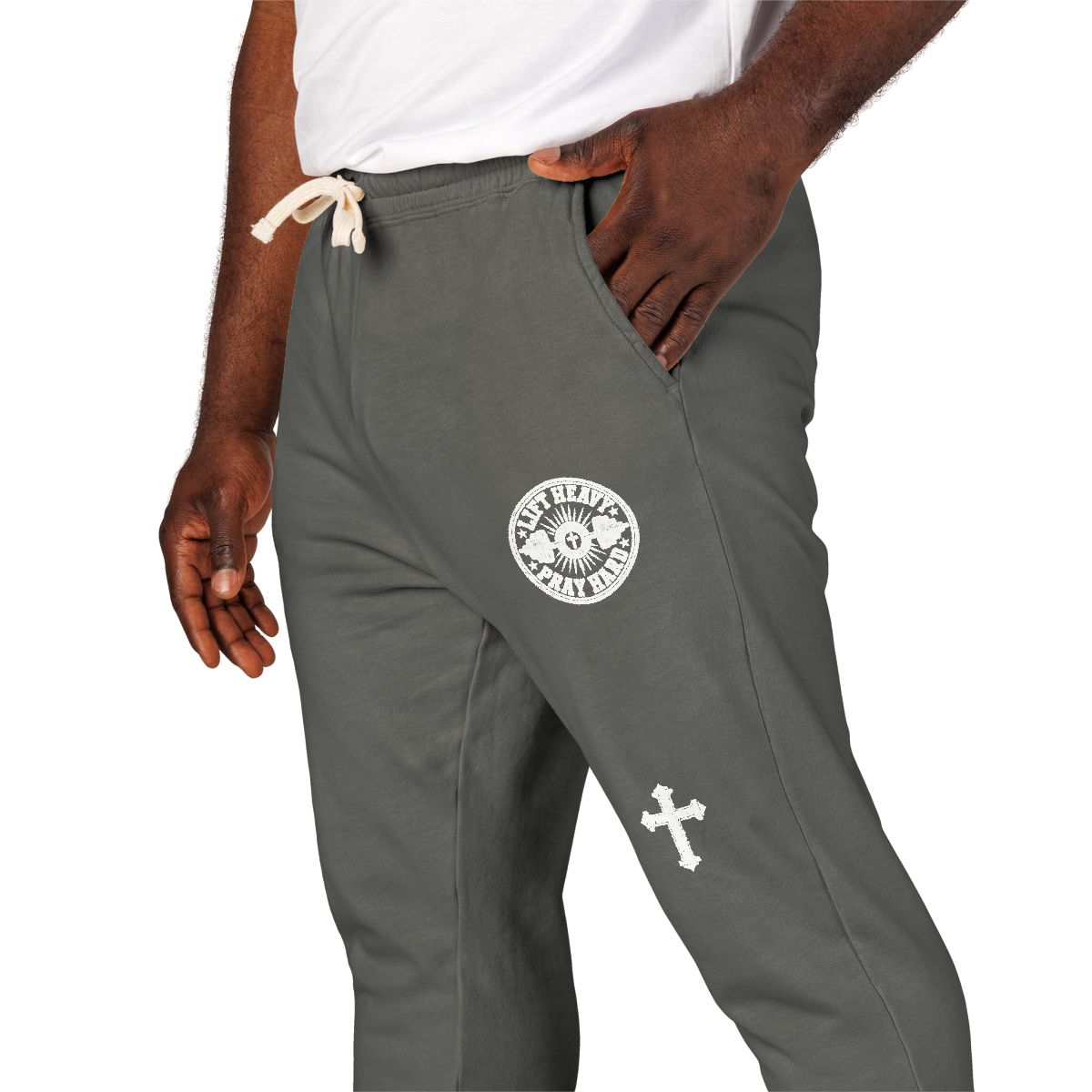 Skull Crest & Cross Sweatpants Fleece Joggers