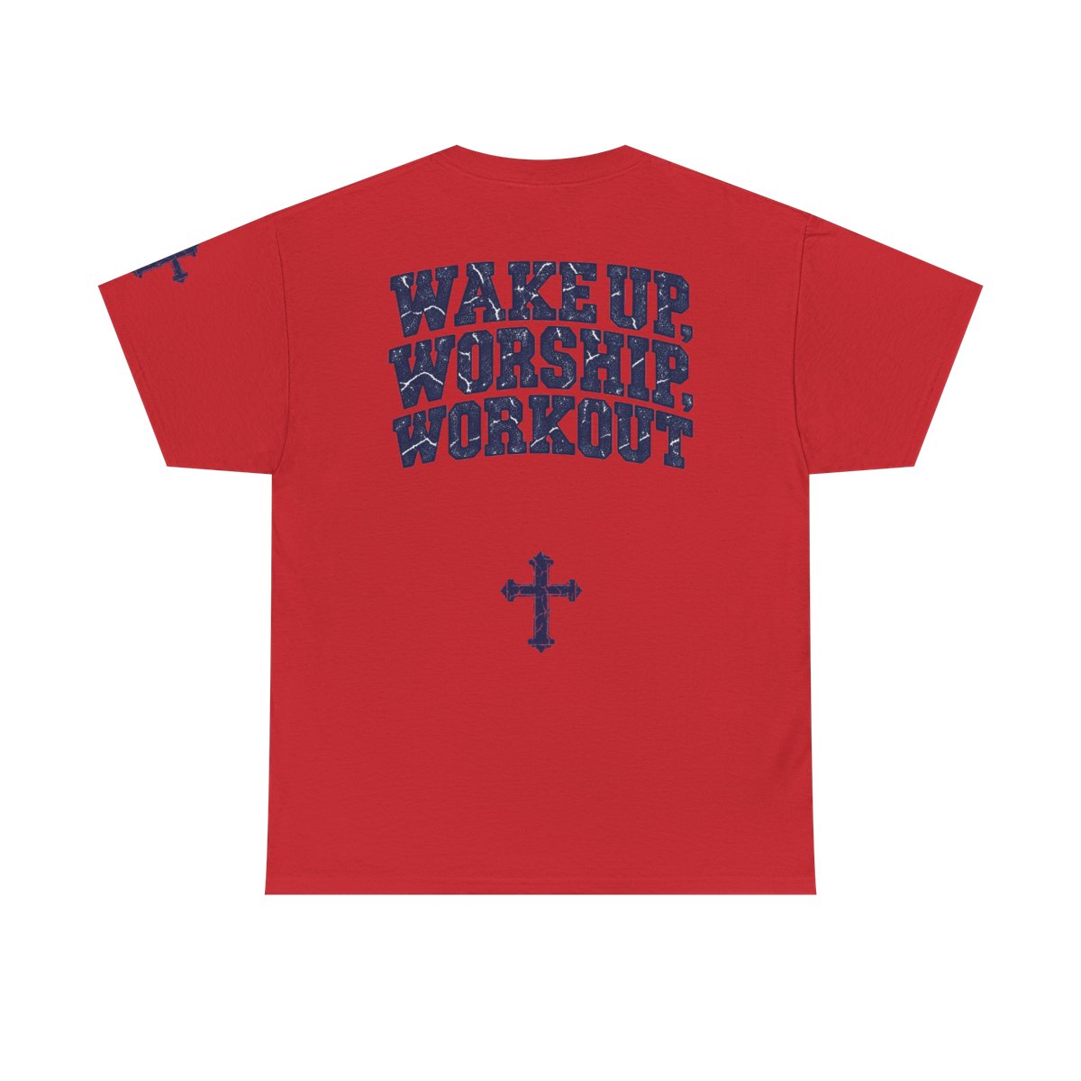 Wake Up, Worship & Workout T-Shirt Graphic Back Text Tee image 6