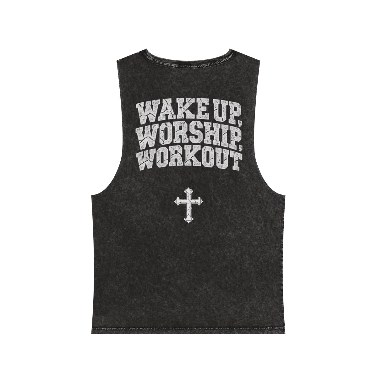 Wake Up, Worship & Workout Tank Top | Stonewash Muscle Tee image 4